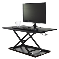 Bureau ajustable pour travail assis et debout, Mod&egrave;le de bureau, 15-3/4" h x 31-1/2" la x 22-1/2" p, Noir Helyx Safety & Industrial Supplies