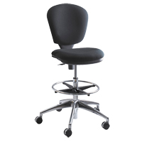 Chaise &agrave; hauteur ajustable Metro, Tissu, Noir, Capacit&eacute; 250 lb Helyx Safety & Industrial Supplies