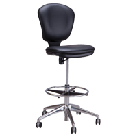 Chaise &agrave; hauteur ajustable Metro, Vinyle, Noir, Capacit&eacute; 250 lb Helyx Safety & Industrial Supplies