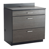 Armoire modulaire de base, 3 tiroirs, 36" la x 25" p x 39" h, Nuit d'Asie/noir Helyx Safety & Industrial Supplies