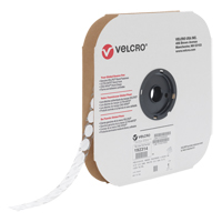 Attache Velcoin, Crochet, 3/4" dia., Adh&eacute;sif, Blanc Helyx Safety & Industrial Supplies