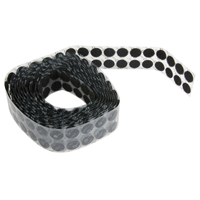 Attaches en jeton, Boucle et crochet, 3/4" dia., Adh&eacute;sif, Noir Helyx Safety & Industrial Supplies