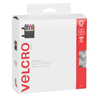 Attaches en jeton, Boucle et crochet, 3/4" dia., Adh&eacute;sif, Blanc Helyx Safety & Industrial Supplies