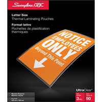 Pochettes lamin&eacute;es pour lettres Swingline UltraClear Helyx Safety & Industrial Supplies