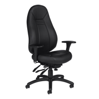 Chaise confortable &agrave; dos &eacute;lev&eacute;, Cuir, Noir, Capacit&eacute; 300 lb Helyx Safety & Industrial Supplies