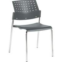 Armless Stacking Chairs, Plastic, 33" High, 300 lbs. Capacity, Grey Helyx Safety & Industrial Supplies