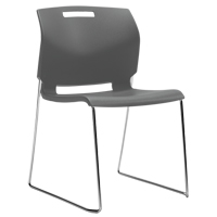 Chair, Plastic, 32-1/2" High, 300 lbs. Capacity, Grey Helyx Safety & Industrial Supplies