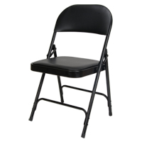 Vinyl Padded Folding Chair, Steel, Black, 300 lbs. Weight Capacity Helyx Safety & Industrial Supplies
