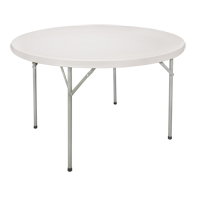 Folding Table, Round, 48" L x 48" W, Polyethylene, White Helyx Safety & Industrial Supplies