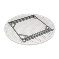 Folding Table, Round, 48" L x 48" W, Polyethylene, White Helyx Safety & Industrial Supplies