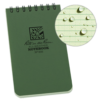 Carnet de notes de poche &agrave; spirale, Couverture souple, Vert, 100 Pages, 3" , 5"  Helyx Safety & Industrial Supplies