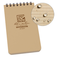 Carnet de notes de poche &agrave; spirale, Couverture souple, Havane, 100 Pages, 3" , 5"  Helyx Safety & Industrial Supplies