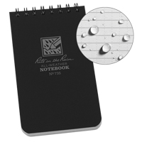 Carnet de notes de poche &agrave; spirale, Couverture souple, Noir, 100 Pages, 3" , 5"  Helyx Safety & Industrial Supplies