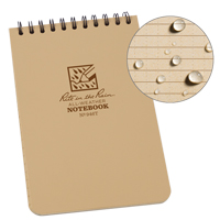 Carnet de notes de poche &agrave; spirale, Couverture souple, Havane, 100 Pages, 4" , 6"  Helyx Safety & Industrial Supplies