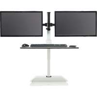 Bureau &eacute;lectrique assis/debout Soar avec bras d&eacute;cran double, Mod&egrave;le de bureau, 37-1/4" h x 27-3/4" la x 22" p, Blanc Helyx Safety & Industrial Supplies
