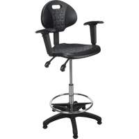 Tabouret ergonomique robuste avec accoudoirs r&eacute;glables, Stationnaire, Ajustable Hauteur, Capacit&eacute; 250 lb Helyx Safety & Industrial Supplies