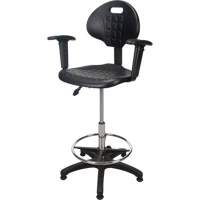 Tabouret ergonomique robuste avec accoudoirs r&eacute;glables, Stationnaire, Ajustable Hauteur, Capacit&eacute; 250 lb Helyx Safety & Industrial Supplies
