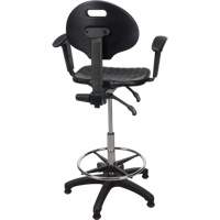 Tabouret ergonomique robuste avec accoudoirs r&eacute;glables, Stationnaire, Ajustable Hauteur, Capacit&eacute; 250 lb Helyx Safety & Industrial Supplies