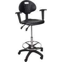 Heavy-Duty Ergonomic Stool with Adjustable Arm Rests & Nylon Stem Casters, Mobile, Adjustable Height, 250 lbs. Capacity Helyx Safety & Industrial Supplies