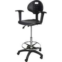 Heavy-Duty Ergonomic Stool with Adjustable Arm Rests & Nylon Stem Casters, Mobile, Adjustable Height, 250 lbs. Capacity Helyx Safety & Industrial Supplies