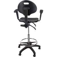 Heavy-Duty Ergonomic Stool with Adjustable Arm Rests & Nylon Stem Casters, Mobile, Adjustable Height, 250 lbs. Capacity Helyx Safety & Industrial Supplies
