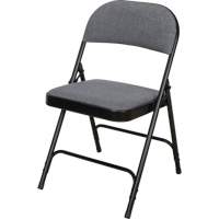 Chaise pliante de luxe en tissu rembourr&eacute;e, Acier, Gris, Capacit&eacute; 300 lb Helyx Safety & Industrial Supplies
