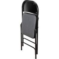Chaise pliante de luxe en tissu rembourr&eacute;e, Acier, Gris, Capacit&eacute; 300 lb Helyx Safety & Industrial Supplies