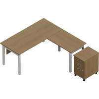 Bureau en "L" avec caisson Newland Helyx Safety & Industrial Supplies