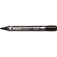 Marqueur permanent Pilot 100, Noir, Pointe Ronde Helyx Safety & Industrial Supplies