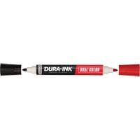 Marqueur &agrave; encre permanente et double couleur Markal Dura-Ink, Noir/Rouge, Pointe Ronde Helyx Safety & Industrial Supplies