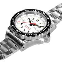 Tr&egrave;s grande montre automatique &eacute;dition arctique avec jour/date avec bracelet en acier inoxydable, Num&eacute;rique, &agrave; piles, 46 mm, Argent Helyx Safety & Industrial Supplies