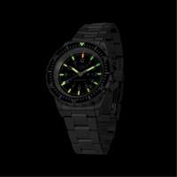 Grande montre automatique de plong&eacute;e avec feuille d'&eacute;rable gris et bracelet en acier inoxydable, Num&eacute;rique, &agrave; piles, 41 mm, Argent Helyx Safety & Industrial Supplies