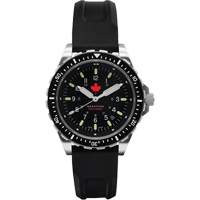 Tr&egrave;s grande montre &agrave; quartz pour plongeur avec feuille d'&eacute;rable rouge, Num&eacute;rique, &agrave; piles, 46 mm, Noir Helyx Safety & Industrial Supplies