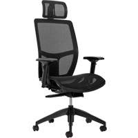 Chaise &agrave; dossier moyen avec m&eacute;canisme &agrave; basculement synchronis&eacute; &agrave; d&eacute;tection de poids Format+, Mailles, Noir, Capacit&eacute; 300 lb Helyx Safety & Industrial Supplies