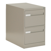 Classeur vertical &agrave; poign&eacute;es encastr&eacute;es, 2 tiroirs, 18.15" la x 26.56" p x 29" h, Beige Helyx Safety & Industrial Supplies
