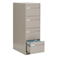 Classeur vertical &agrave; poign&eacute;es encastr&eacute;es, 4 tiroirs, 18.15" la x 26.56" p x 52" h, Beige Helyx Safety & Industrial Supplies