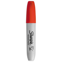 Marqueur permanent, Rouge, Pointe Ciseau Helyx Safety & Industrial Supplies