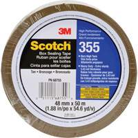Scotch&reg; 355 Box Sealing Tape, Hot Melt Adhesive, 3.4 mils, 48 mm (1-22/25") x 50 m (164') Helyx Safety & Industrial Supplies
