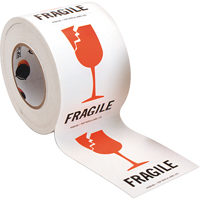 &eacute;tiquettes pour traitement sp&eacute;cial Fragile, 6" lo x 4" la, Rouge/blanc Helyx Safety & Industrial Supplies
