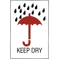 &eacute;tiquettes pour traitement sp&eacute;cial Keep Dry, 6" lo x 4" la, Rouge/blanc Helyx Safety & Industrial Supplies