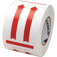 &eacute;tiquettes pour traitement sp&eacute;cial a/pictogramme Ce c&ocirc;t&eacute; vers le haut, 6" lo x 4" la, Rouge/blanc Helyx Safety & Industrial Supplies