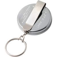 Porte-cl&eacute;s autor&eacute;tractable de s&eacute;rie Original, Chrome, C&acirc;ble 24", Fixation Agrafe de ceinture Helyx Safety & Industrial Supplies