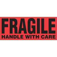 &eacute;tiquettes pour traitement sp&eacute;cial Fragile Handle with Care, 5" lo x 2" la, Noir/rouge Helyx Safety & Industrial Supplies