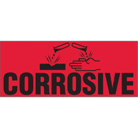 &eacute;tiquettes pour traitement sp&eacute;cial Corrosive, 5" lo x 2" la, Noir/rouge Helyx Safety & Industrial Supplies