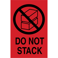 &eacute;tiquettes  Do Not Stack  pour envoi international, 6" lo x 4" la, Noir/rouge Helyx Safety & Industrial Supplies