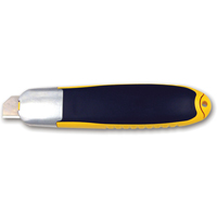 Couteau de s&eacute;curit&eacute; autor&eacute;tractable automatique, 15 mm, Acier au carbone, Prise en Plastique Helyx Safety & Industrial Supplies