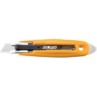 Couteau s&eacute;curitaire &agrave; lame autor&eacute;tractable avec coupe-ruban, 17,5 mm, Acier au carbone, Prise en Plastique Helyx Safety & Industrial Supplies