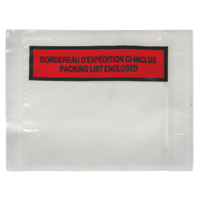 Packing List Envelope, 4-1/2" L x 5-1/2" W, Backloading Style Helyx Safety & Industrial Supplies