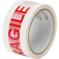 "Fragile" Box Sealing Tape, Hot Melt Adhesive, 2 mils, 48 mm (2") x 100 m (328') Helyx Safety & Industrial Supplies