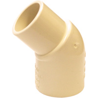 Raccord coude 45° m&acirc;le et femelle Flowguard Gold, Chantepleure x noeud, PVC-C, 1/2" Helyx Safety & Industrial Supplies
